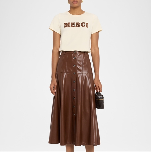 NWT Only Store Tag Cinq A Sept Leather Merci Tee